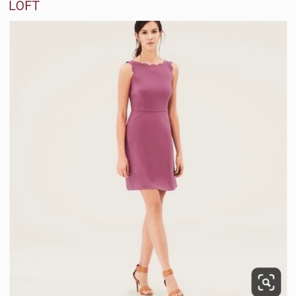 LOFT Scallop Neckline Dress